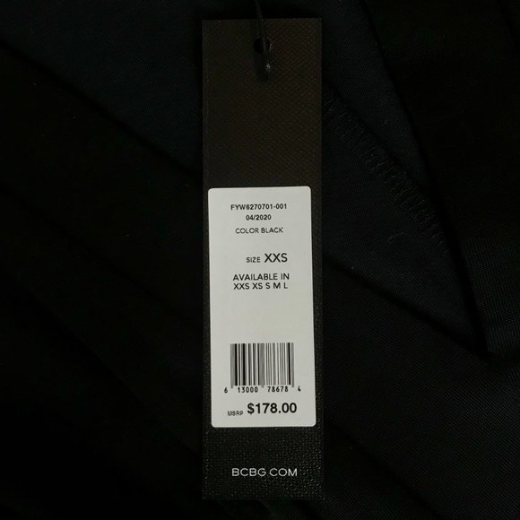 *NWT* BCBGMaxAzria Black Cap-Sleeve V-Neck A-Line Dress - Size XXS - Picture 8 of 15